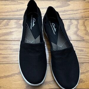 Clarks Black Slip-On Loafers